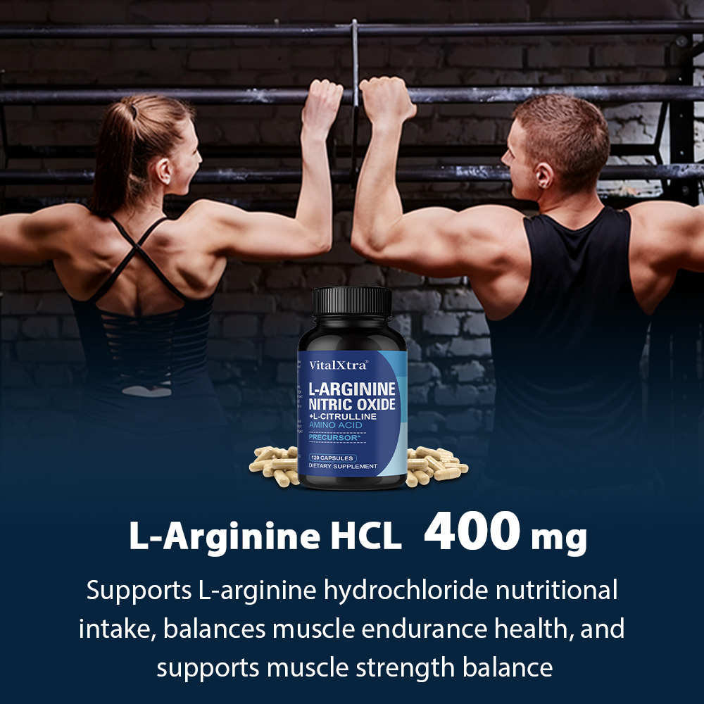 VitalXtra L-Arginine + L-Citrulline Supplement with Beet root Powder, 120 Capsules