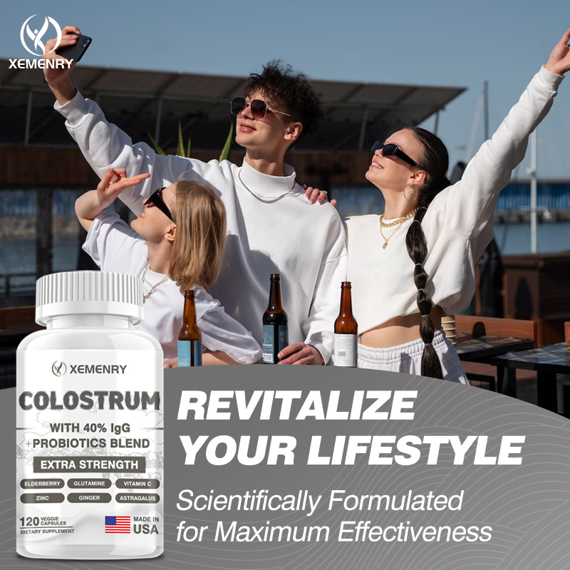 Xemenry Bovine Colostrum Supplement 40% IgG, 120 Capsules