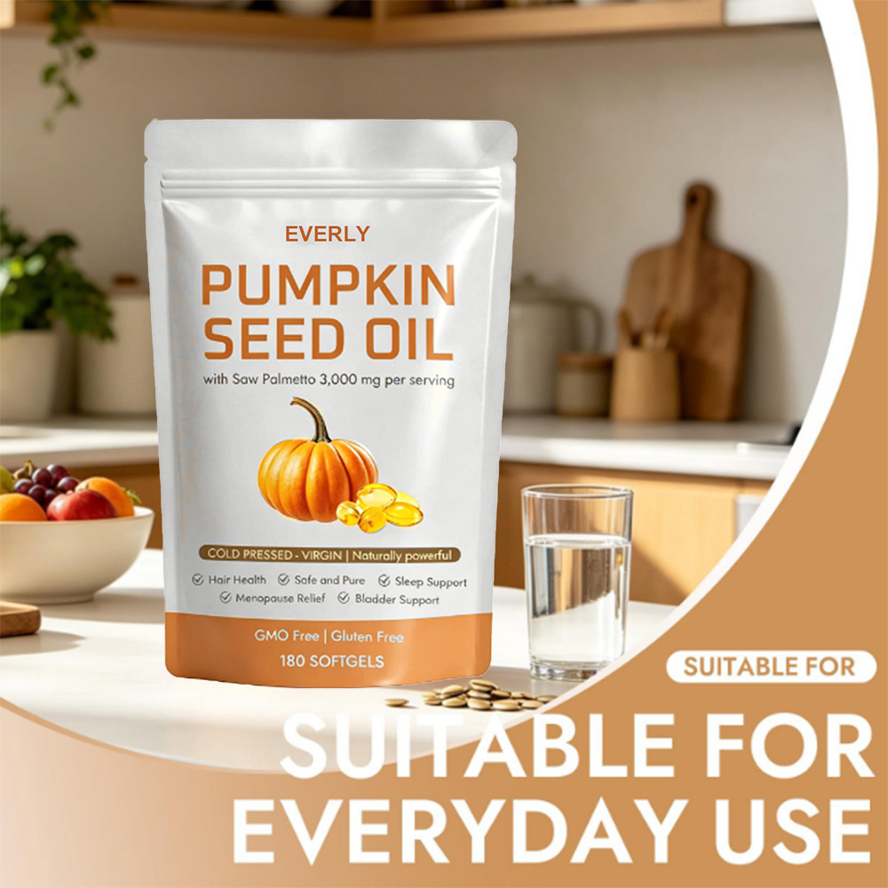 Everly Pumpkin Seed Oil with Saw Palmetto 3000 mg, 180 Softgels