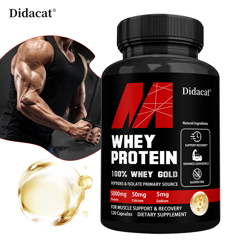 Didacat Whey Protein Supplement 5000 mg, 120 Capsules