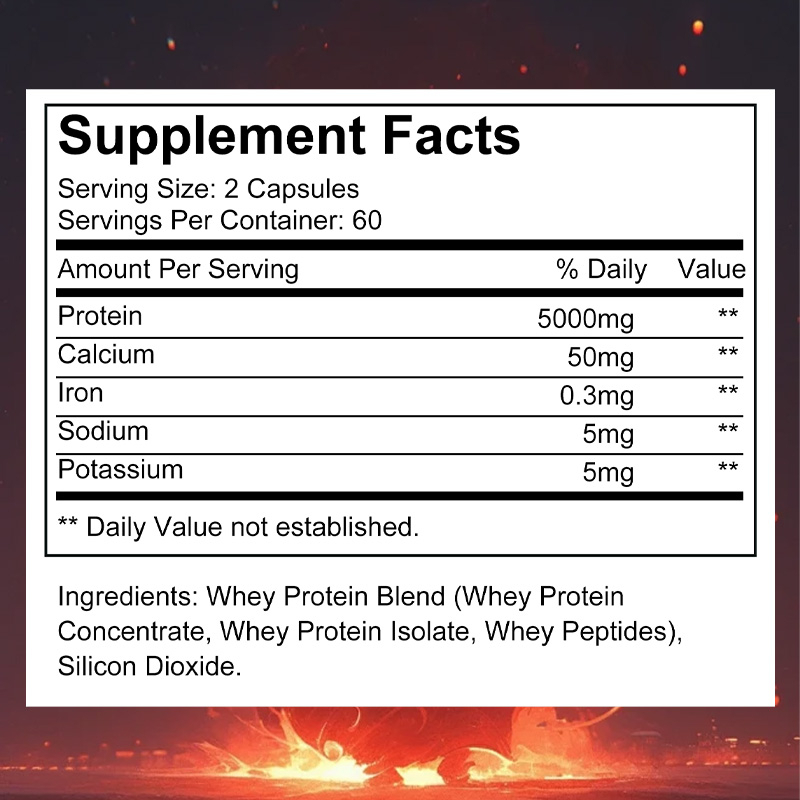 Didacat Whey Protein Supplement 5000 mg, 120 Capsules