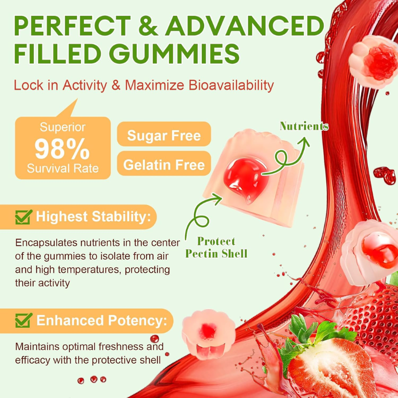 Totaria Sugar Free Probiotic Prebiotic Postbiotic Enzymes, 60 Gummies