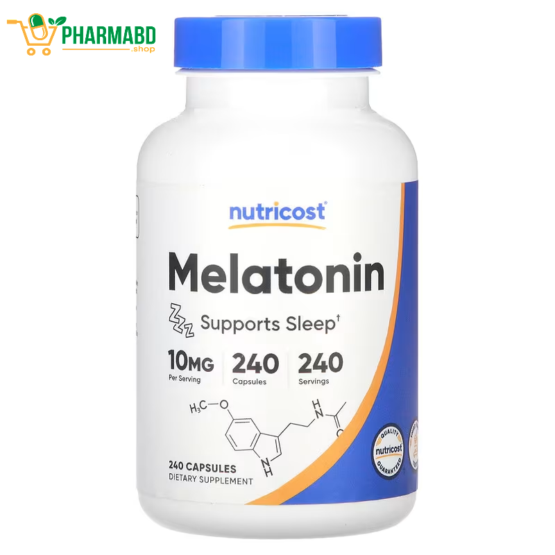 Nutricost, Melatonin, 10 mg, Supports Sleep, 240 Capsules