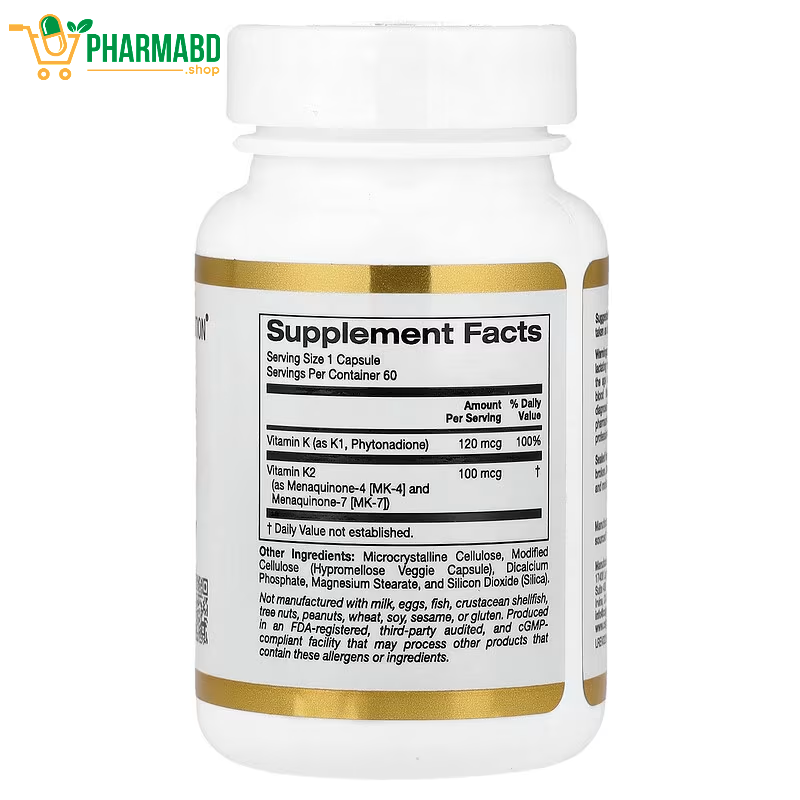 California Gold Nutrition, Vitamin K Complex, 60 Veggie Caps