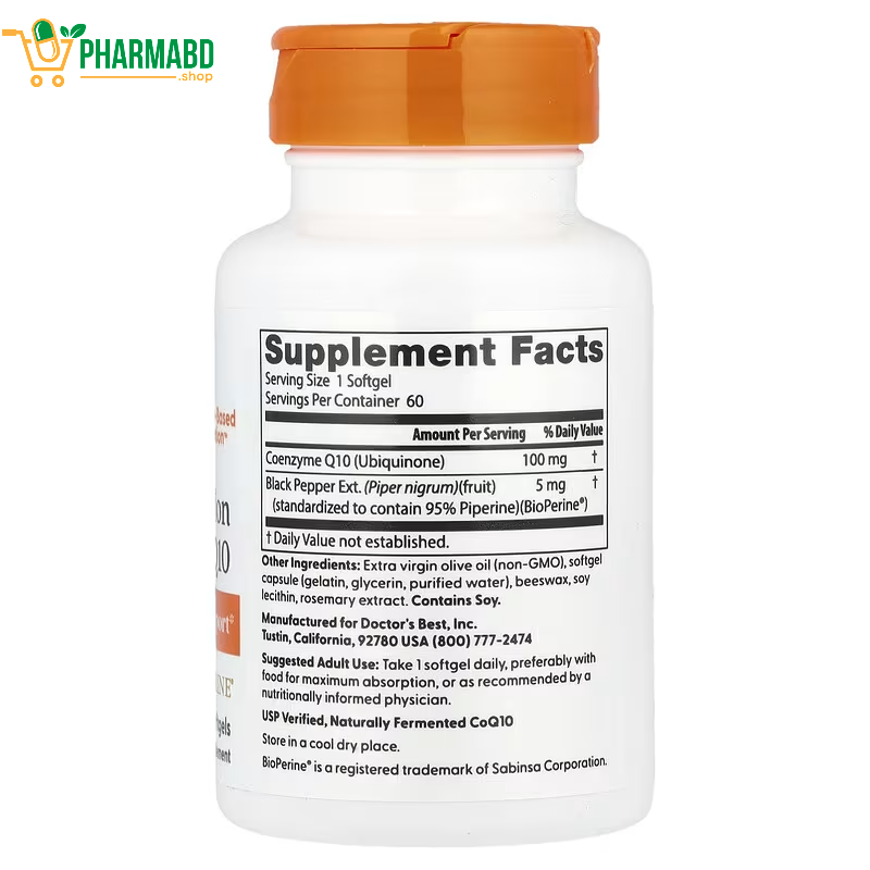 Doctor's Best, High Absorption CoQ10 Supplement, 60 Softgels