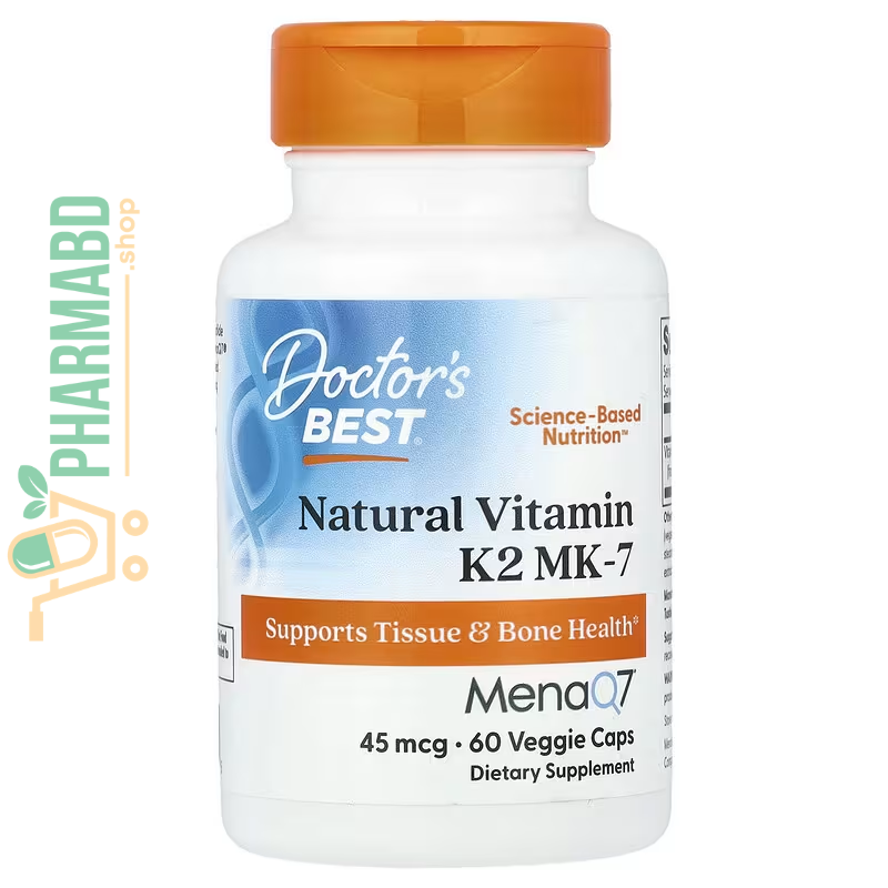 Doctor's Best, Natural Vitamin K2 MK-7 , 45 mcg, 60 Veg Caps