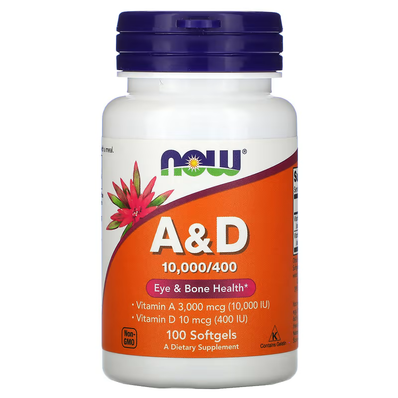 NOW Foods, Vitamin A&D Supplement, 100 Softgels