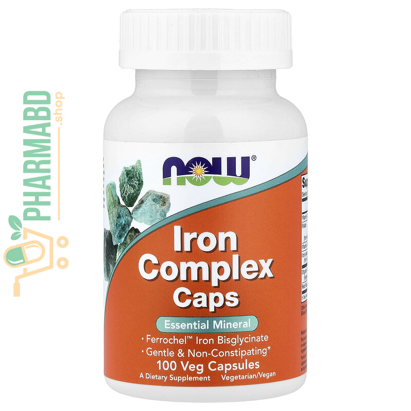 NOW Foods, Iron Complex Caps Supplement, 100 Veg Caps
