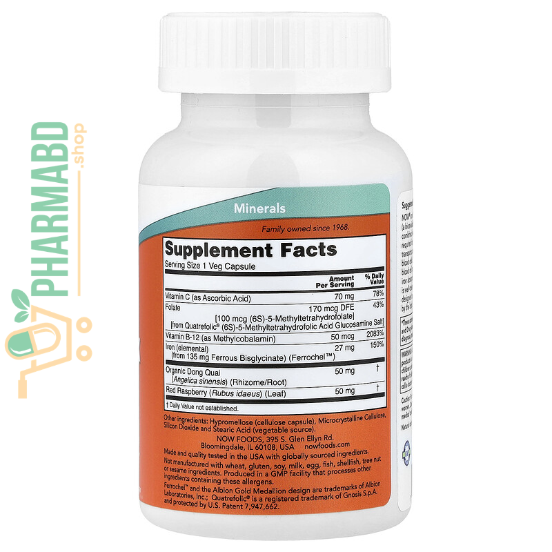 NOW Foods, Iron Complex Caps Supplement, 100 Veg Caps