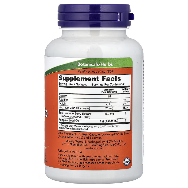 NOW Foods, Saw Palmetto Extract Supplement, 90 Softgels