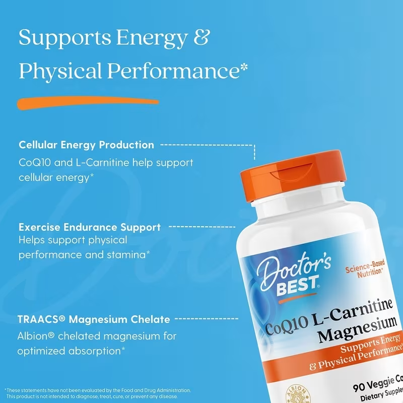 Doctor's Best CoQ10 L-Carnitine Magnesium, 90 Veg Caps