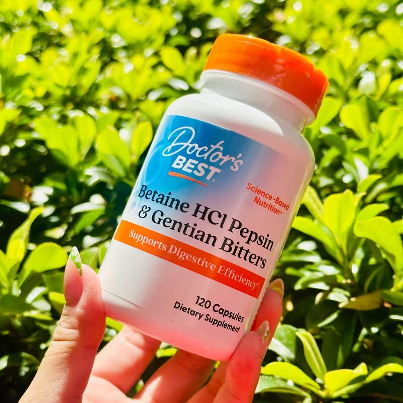 Doctor's Best, Betaine HCl Pepsin & Gentian Bitters, 120 Caps