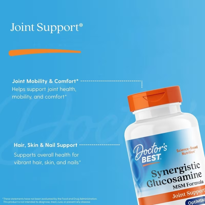 Doctor's Best, Synergistic Glucosamine MSM Formula with OptiMSM®, 180 Caps