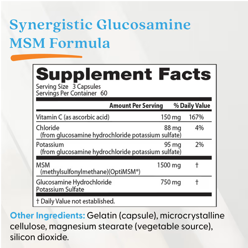 Doctor's Best, Synergistic Glucosamine MSM Formula with OptiMSM®, 180 Caps