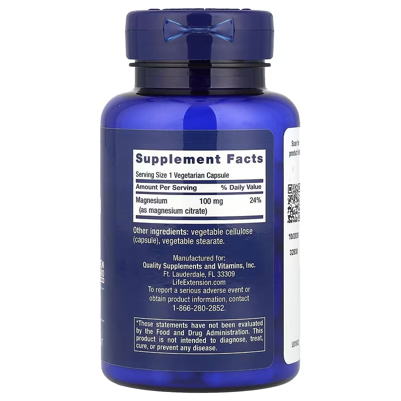 Life Extension, Magnesium Citrate, 100 mg, 100 Veg Caps