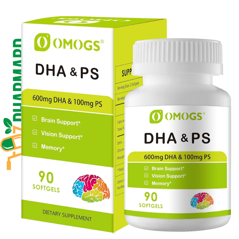 OMOGS Algae DHA & PS, DHA-600mg, PS-100mg, 90 Softgels