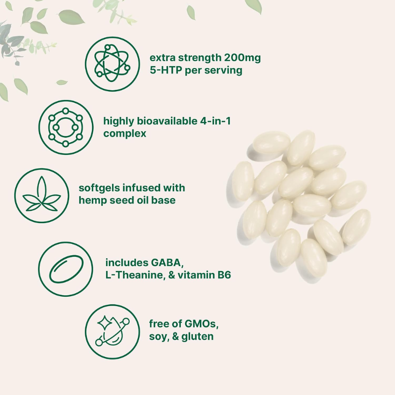 Micro Ingredients, 5 HTP + Gaba, L-Theanine, Vitamin B6, 240 Softs
