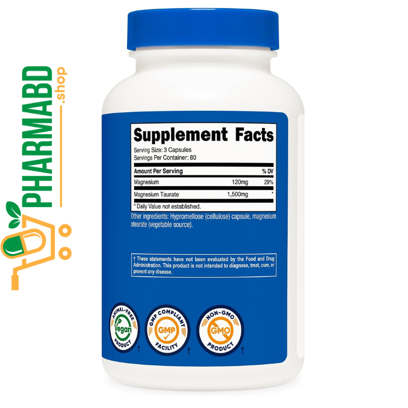 Nutricost, Magnesium Taurate, 240 Capsules
