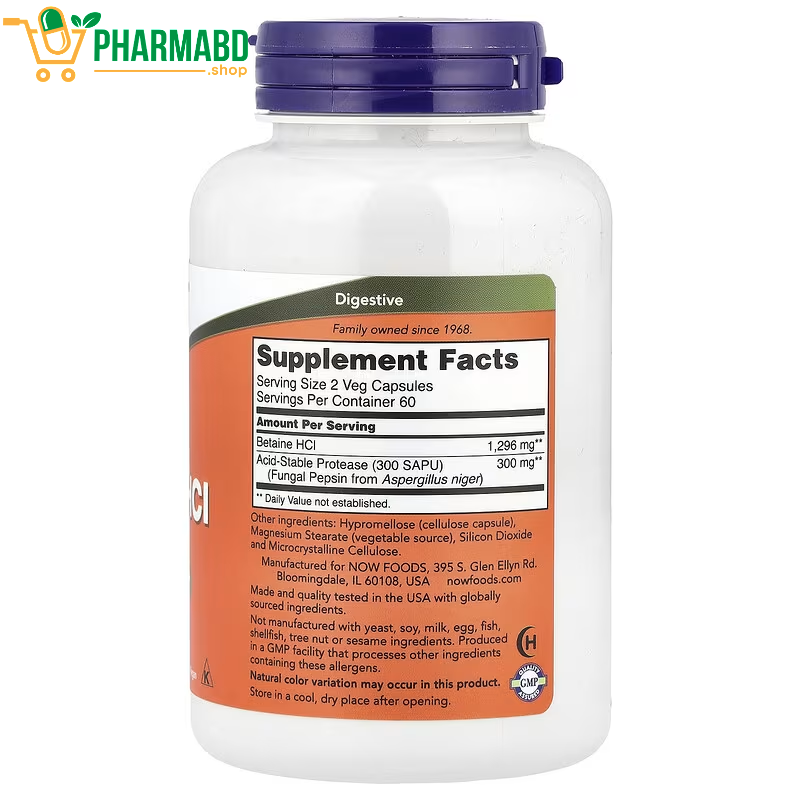NOW Foods, Betaine HCl Supplement, 120 Veg Caps