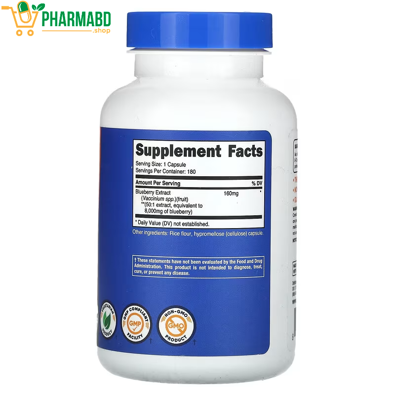Nutricost, Blueberry Extract Supplement, 160 mg, 180 Caps