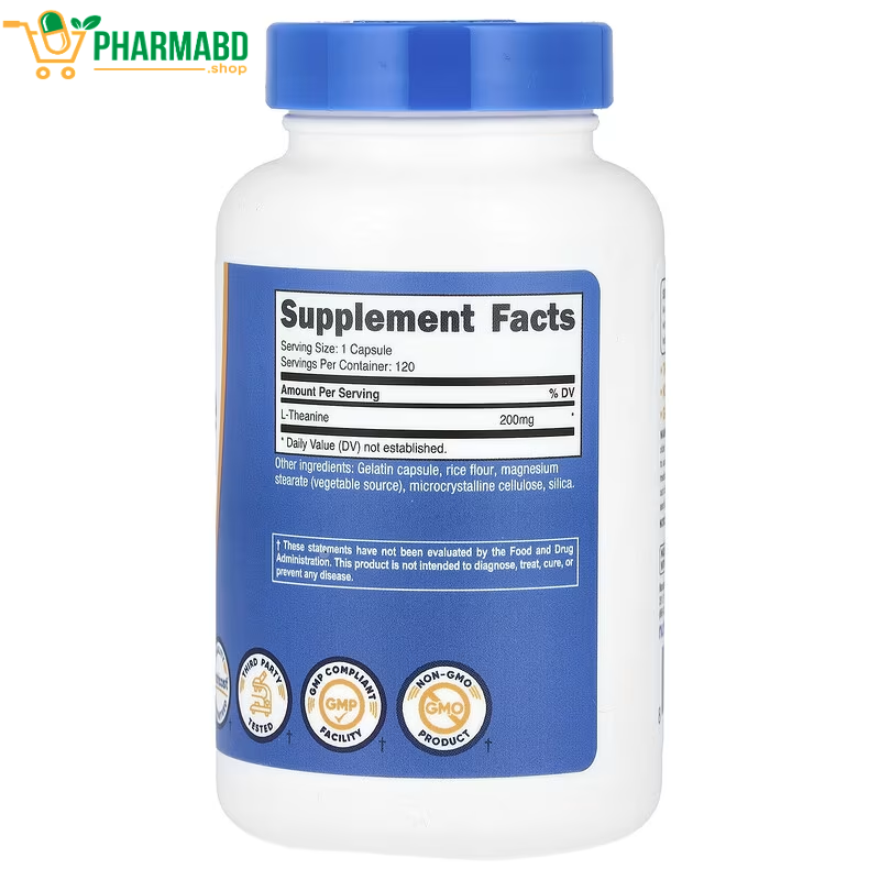 Nutricost, L-Theanine Supplement, 200 mg, 120 Capsules