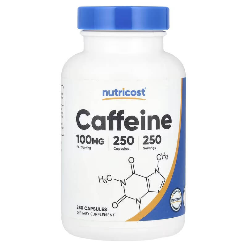Nutricost, Caffeine Supplement, 100 mg, 250 Capsules