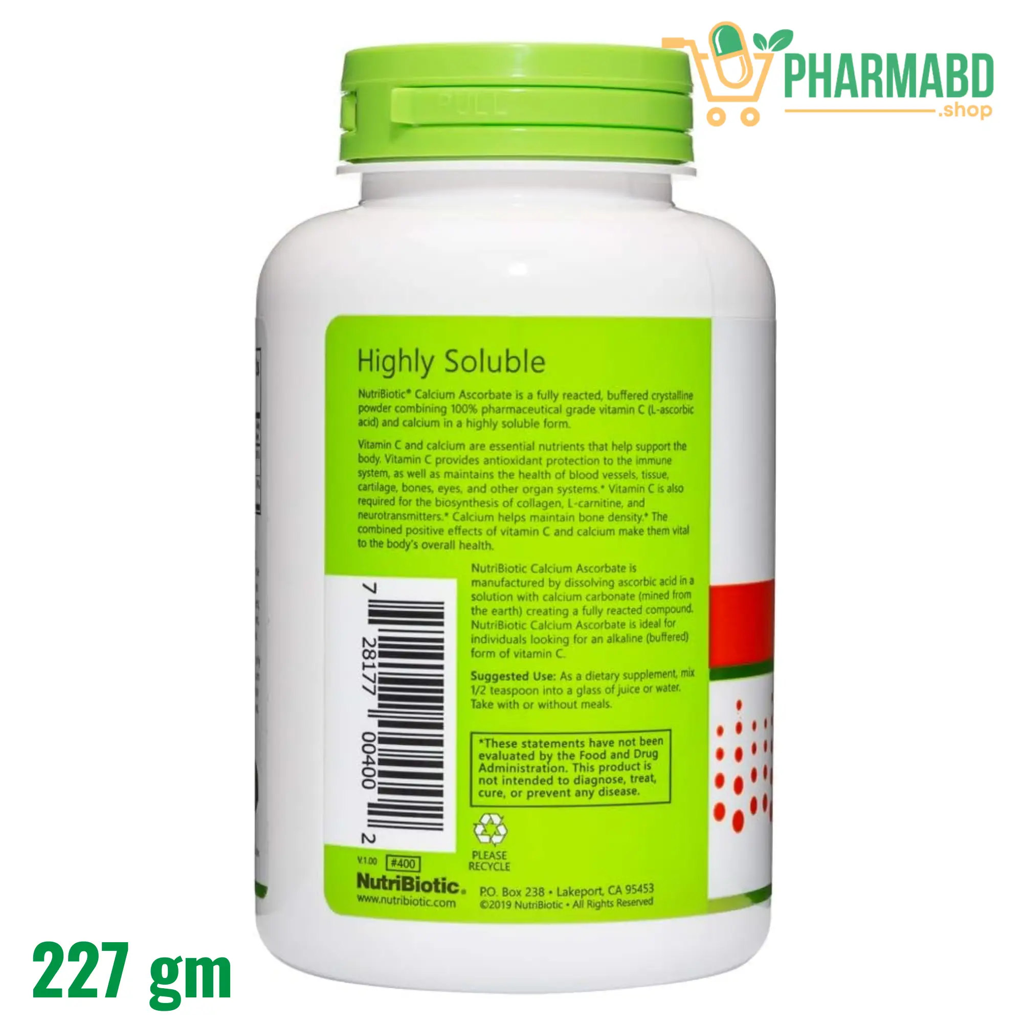 NutriBiotic - Calcium Ascorbate Buffered Vitamin C Powder, 8 Oz 227 gram