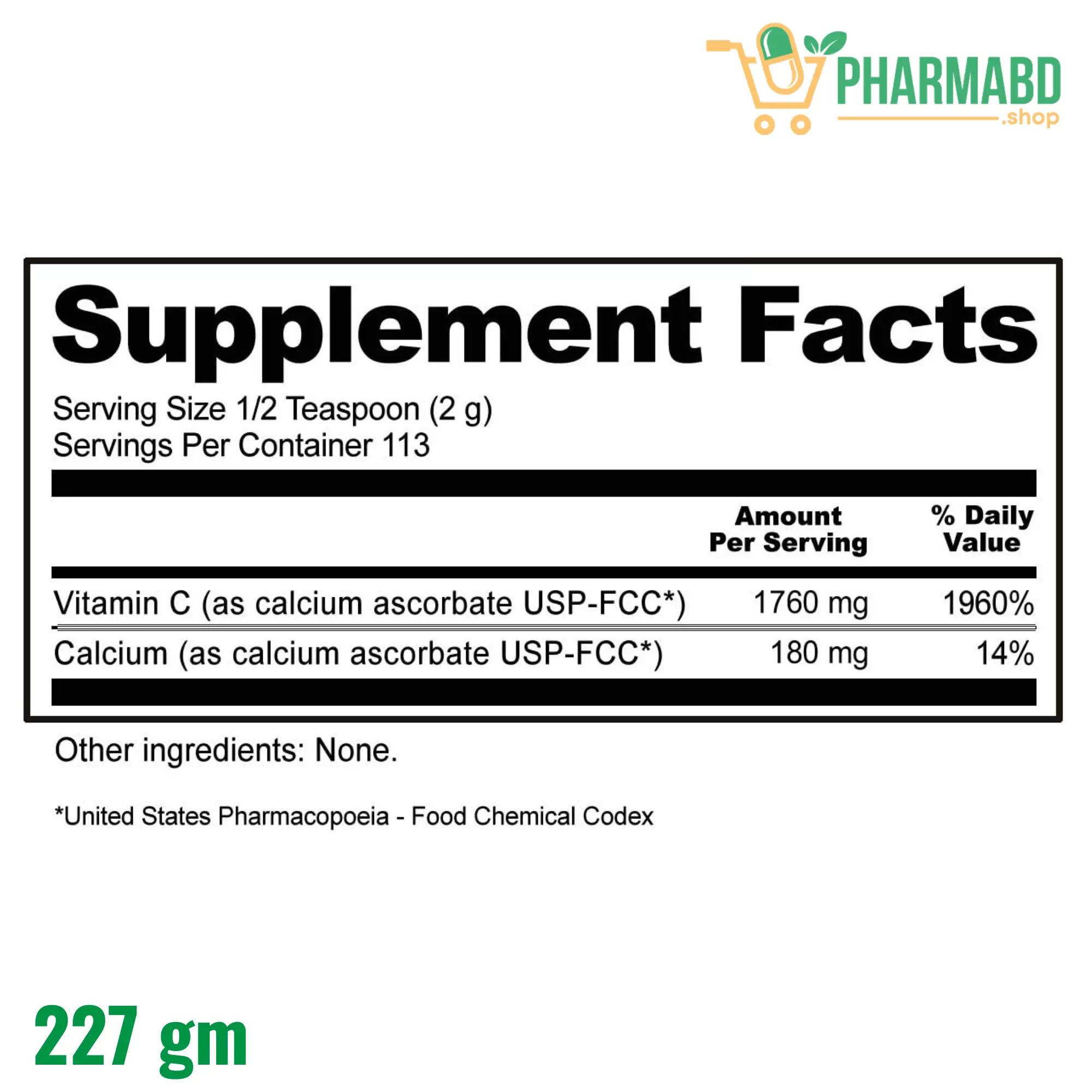 NutriBiotic - Calcium Ascorbate Buffered Vitamin C Powder, 8 Oz 227 gram