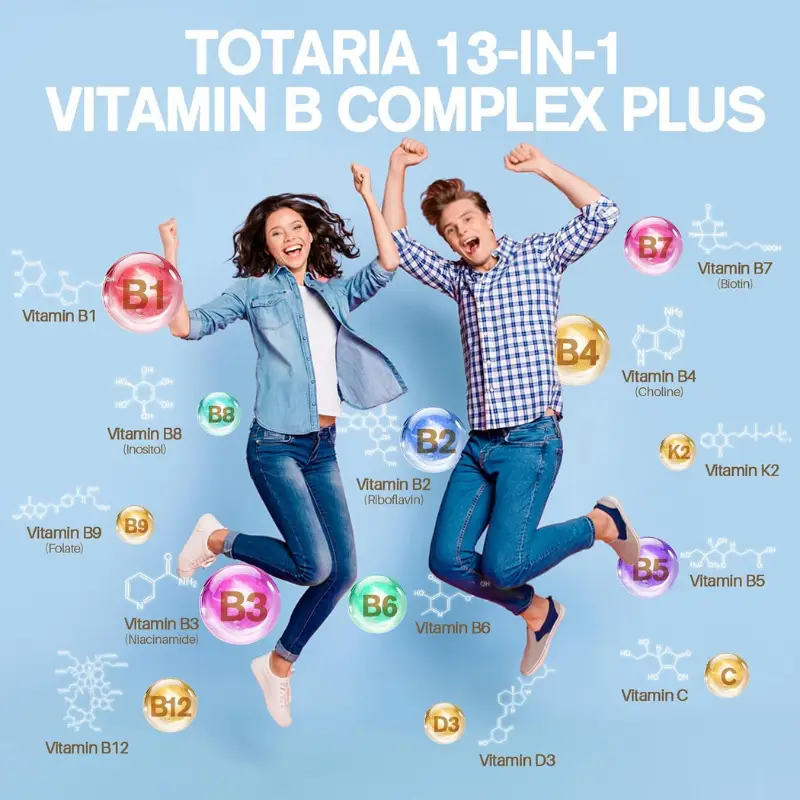 Totaria Health Vitamin B Complex Plus with Vitamin 13-in-1, 120 Capsules