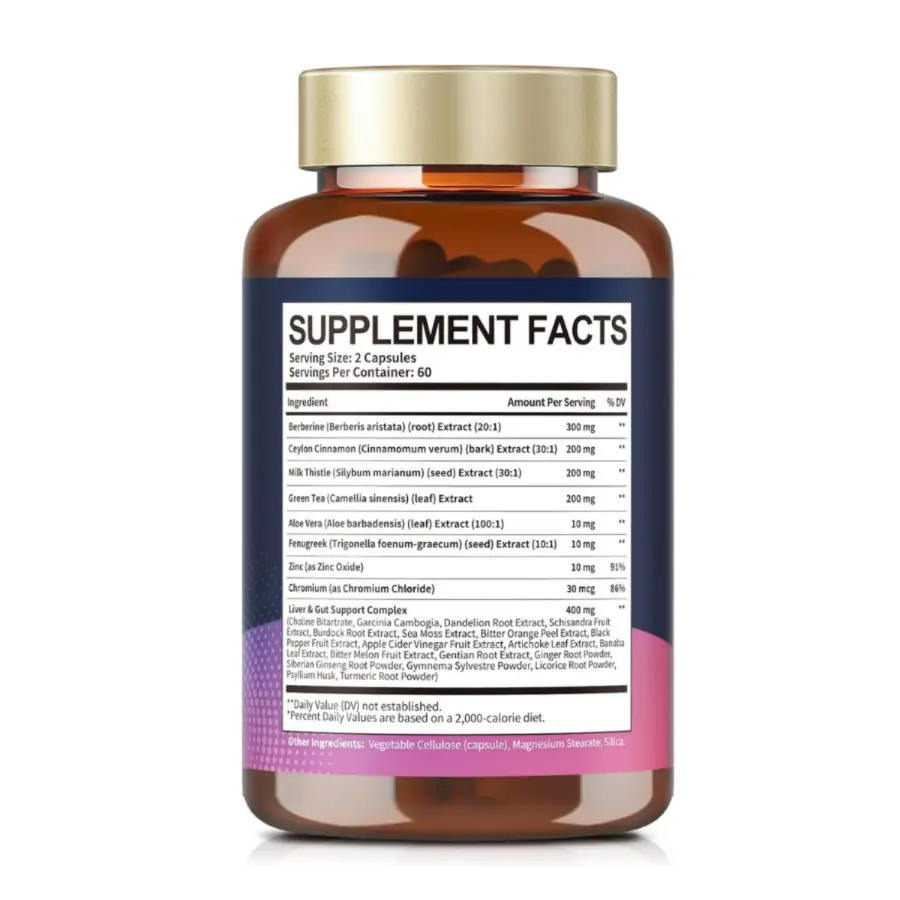 Totaria Health Berberine Supplement with Ceylon Cinnamon, Milk Thistle 120 Caps