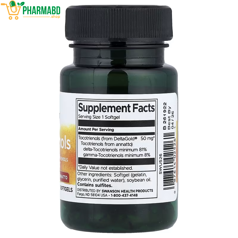 Swanson Tocotrienols Supplement, 50 mg, 60 Softgels