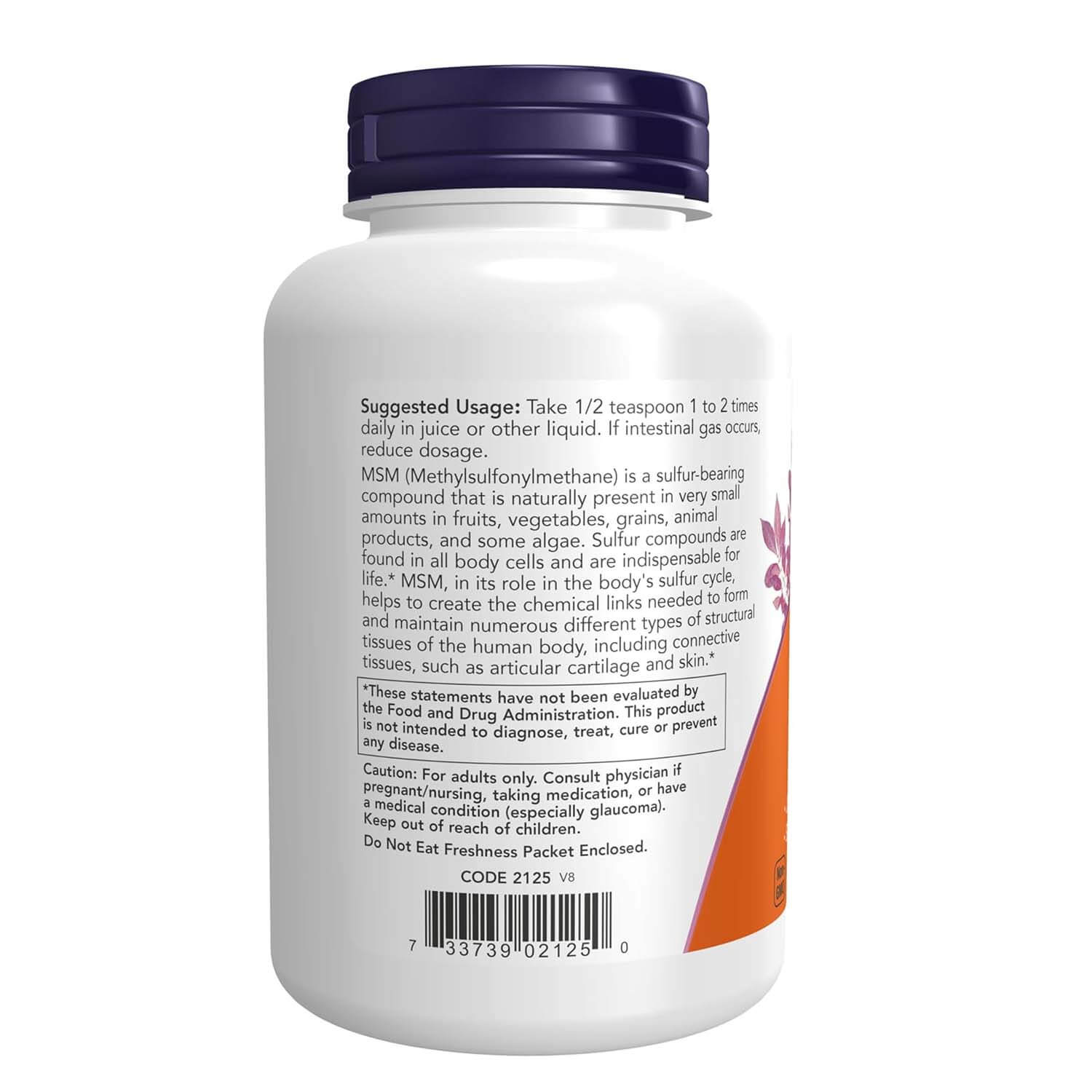 NOW Foods, MSM Powder Supplement, 8 oz, 227 grams