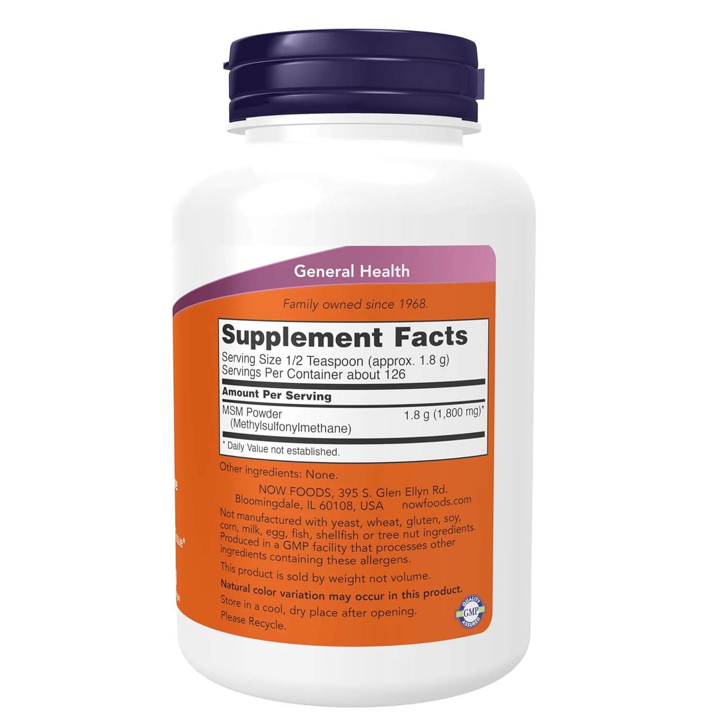 NOW Foods, MSM Powder Supplement, 8 oz, 227 grams