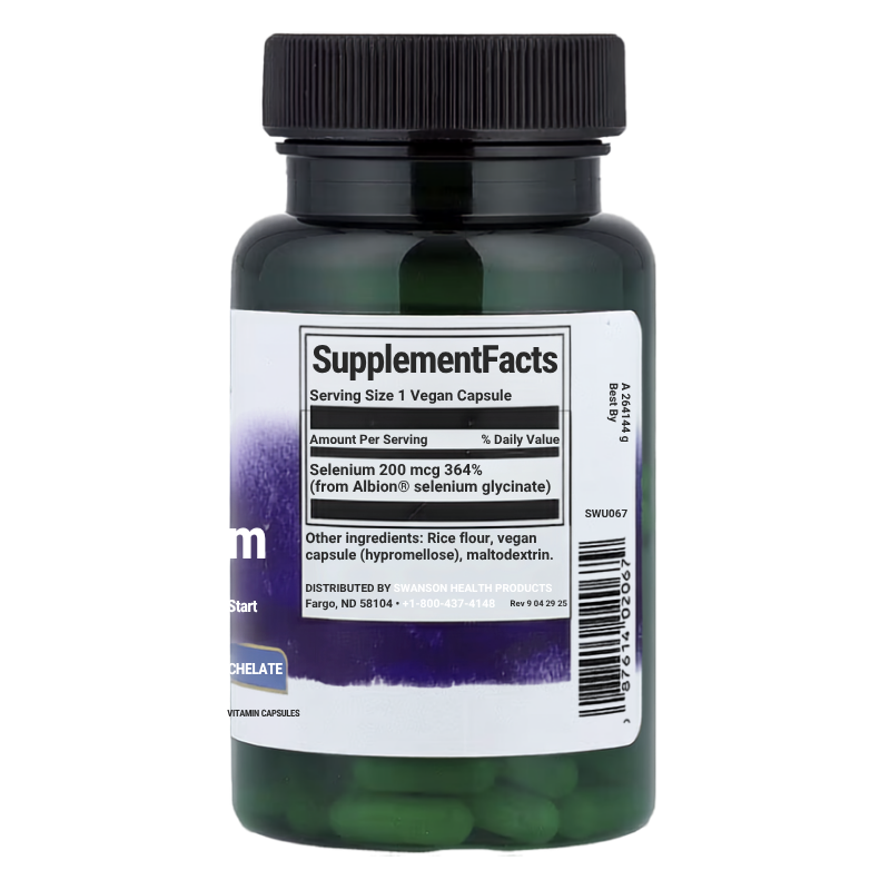 Swanson Selenium Supplement, 200 mcg, 60 Capsules