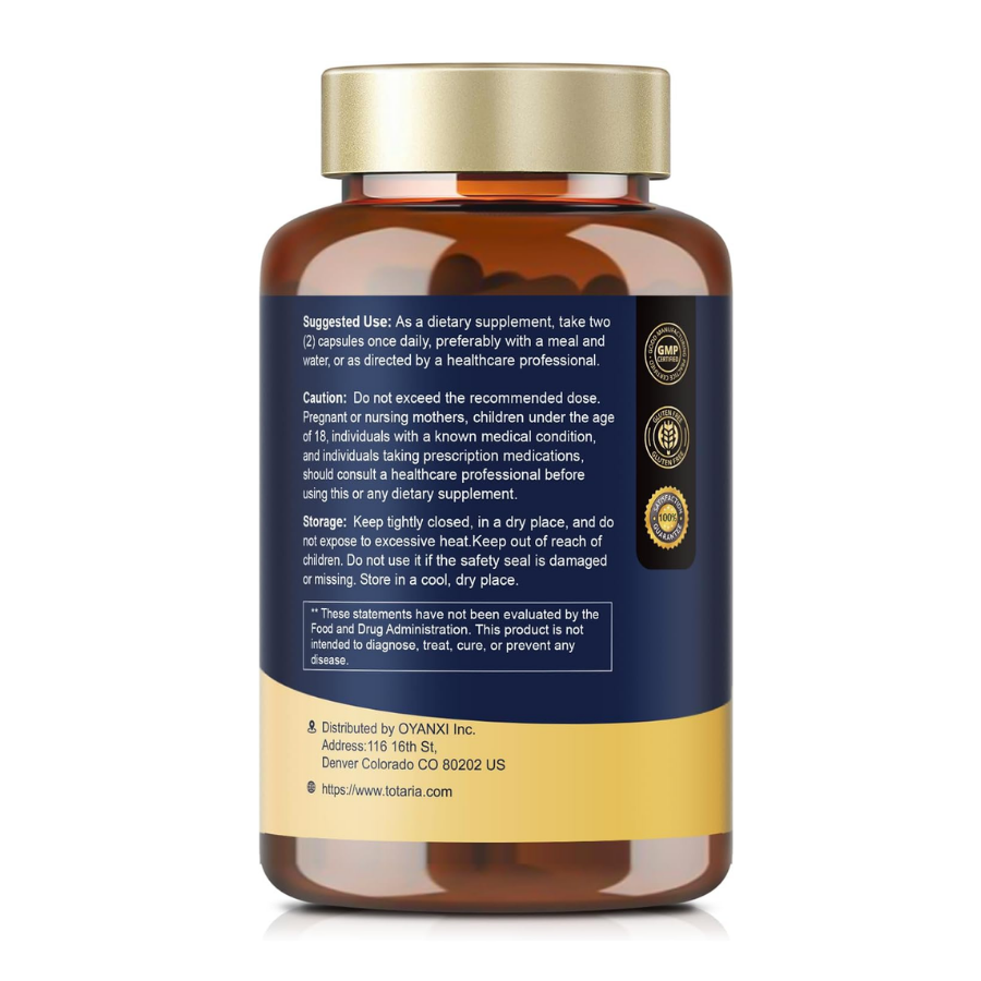 Totaria NAD Supplement for nicotinamide riboside, resveratrol, Quercetin, Betaine Boost 120 Capsules