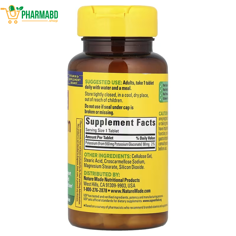 Nature Made Potassium Gluconate 550 mg, 100 tablets