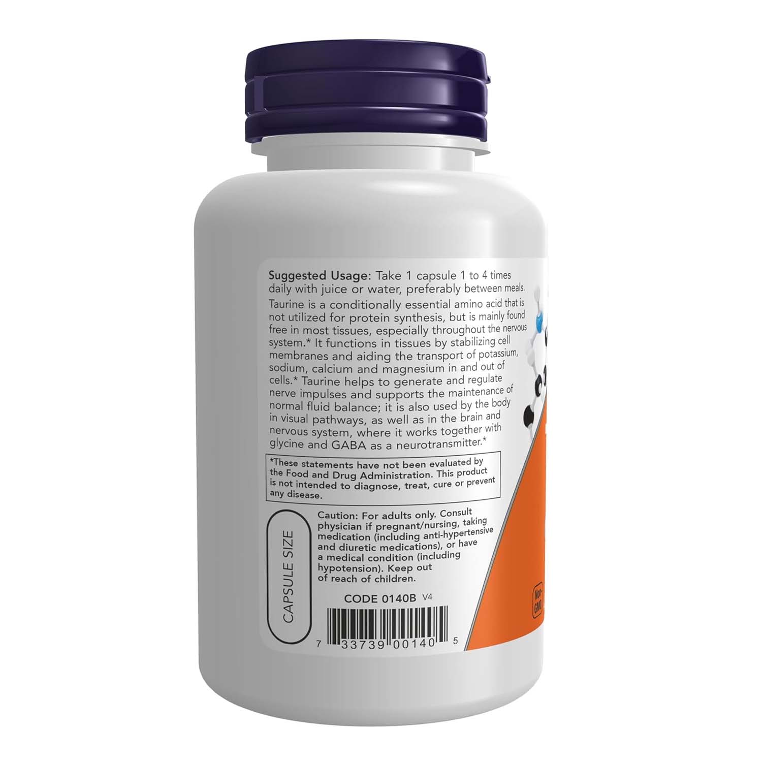 NOW Foods, Taurine Supplement, 500 mg, 100 Veg Caps