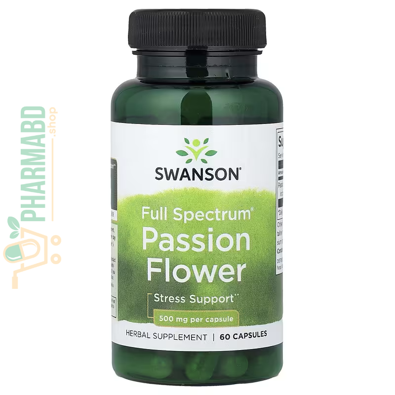 Swanson Full Spectrum Passion Flower, 500 mg, 60 Capsules