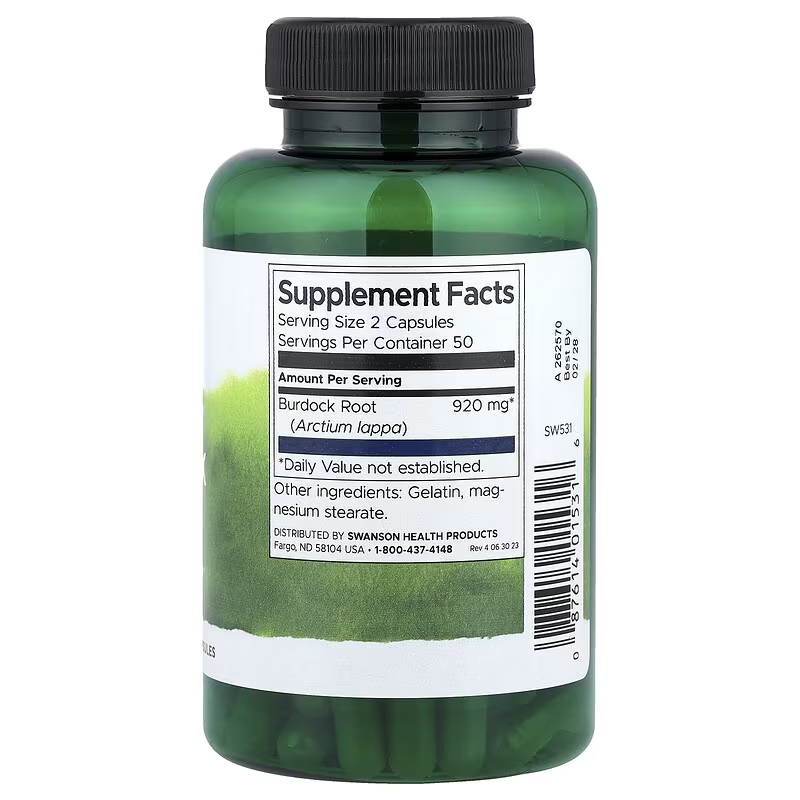 Swanson Full Spectrum Burdock Root, 100 Capsules