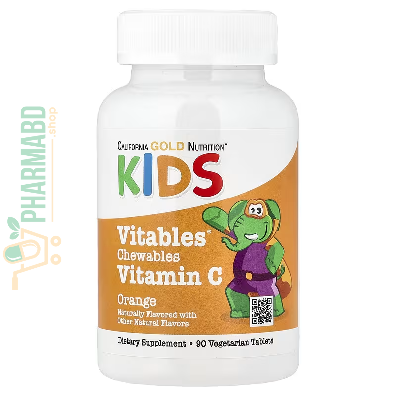 California Gold Nutrition, Vitables Chewable Vitamin C with Bioflavonoid Complex for Children, Orange, 90 Veg Tablets