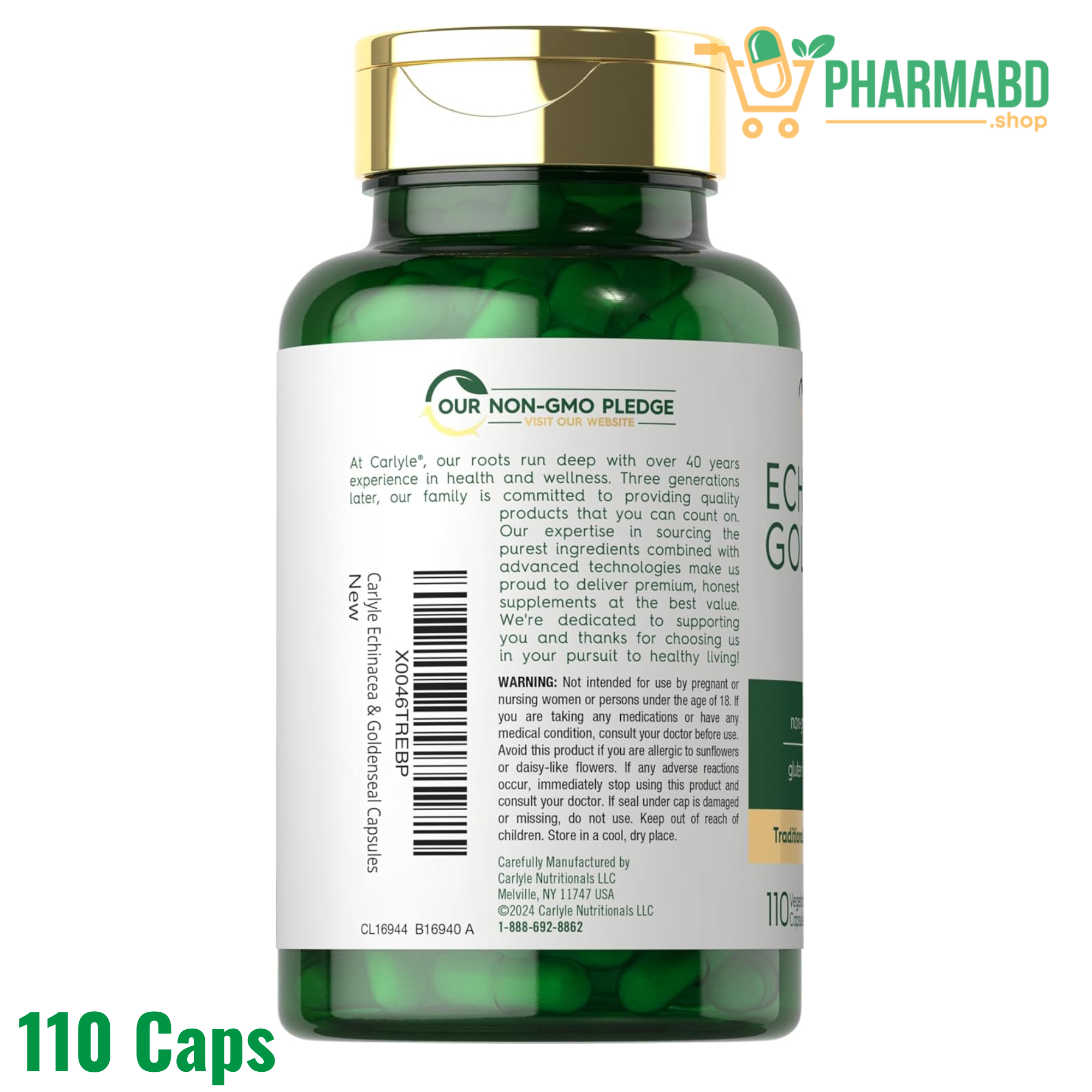 Carlyle Echinacea Goldenseal Supplement, 110 Capsules