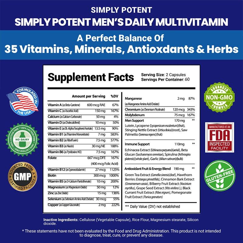 Daily Men's Multivitamins with Vitamin 120 Capsules