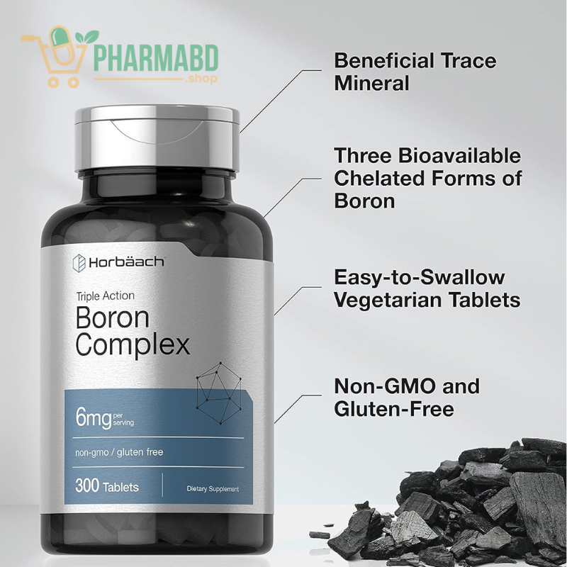 Horbäach Triple Boron Complex 6 mg Supplement, 300 Tablets
