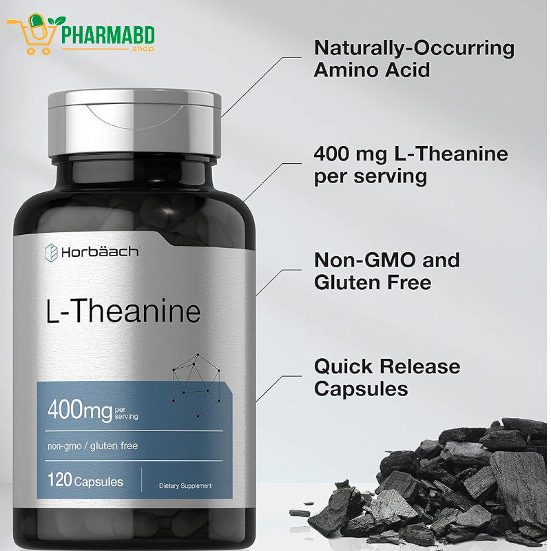 Horbäach L-Theanine Supplement 400mg, 120 Capsules