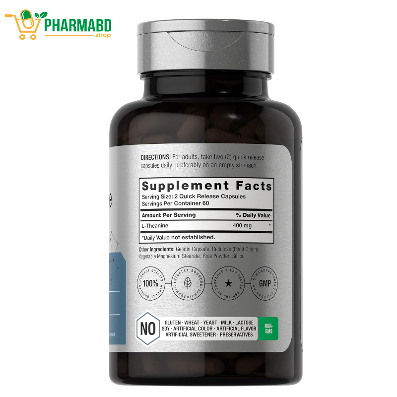 Horbäach L-Theanine Supplement 400mg, 120 Capsules