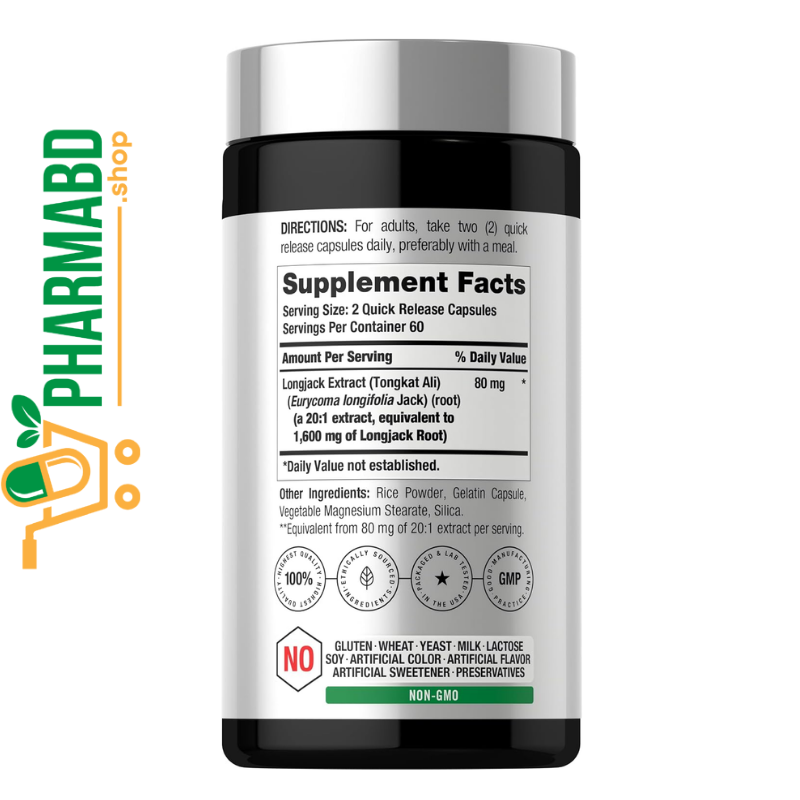 Horbäach Longjack Tongkat Ali for Men 120 Capsules