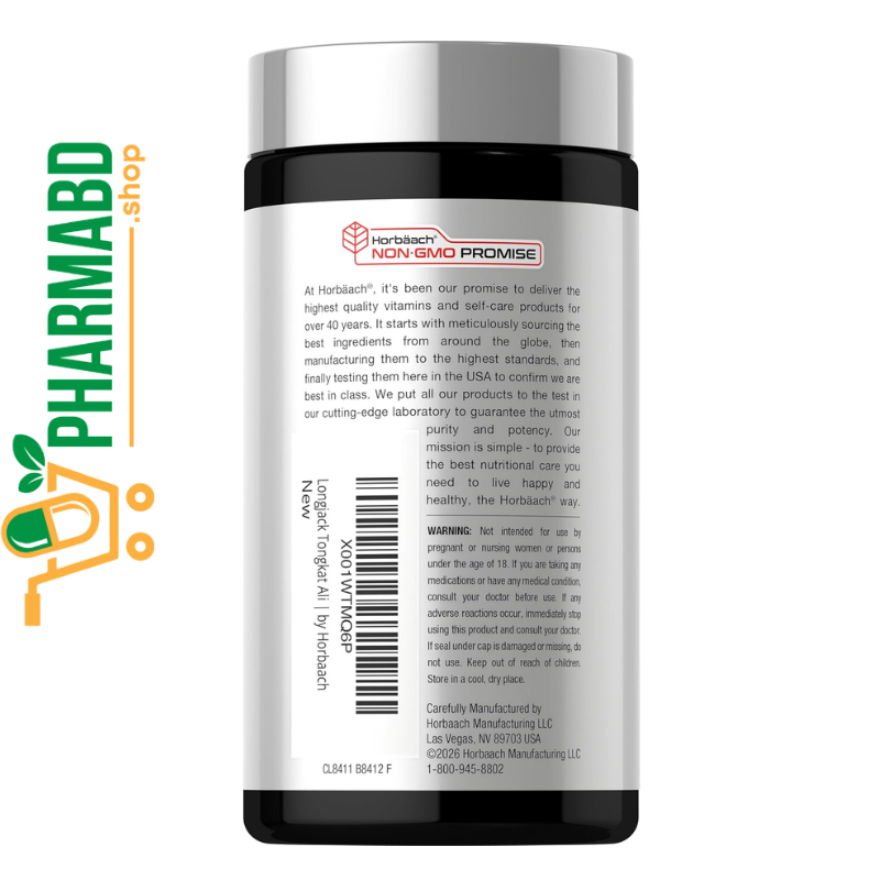 Horbäach Longjack Tongkat Ali for Men 120 Capsules