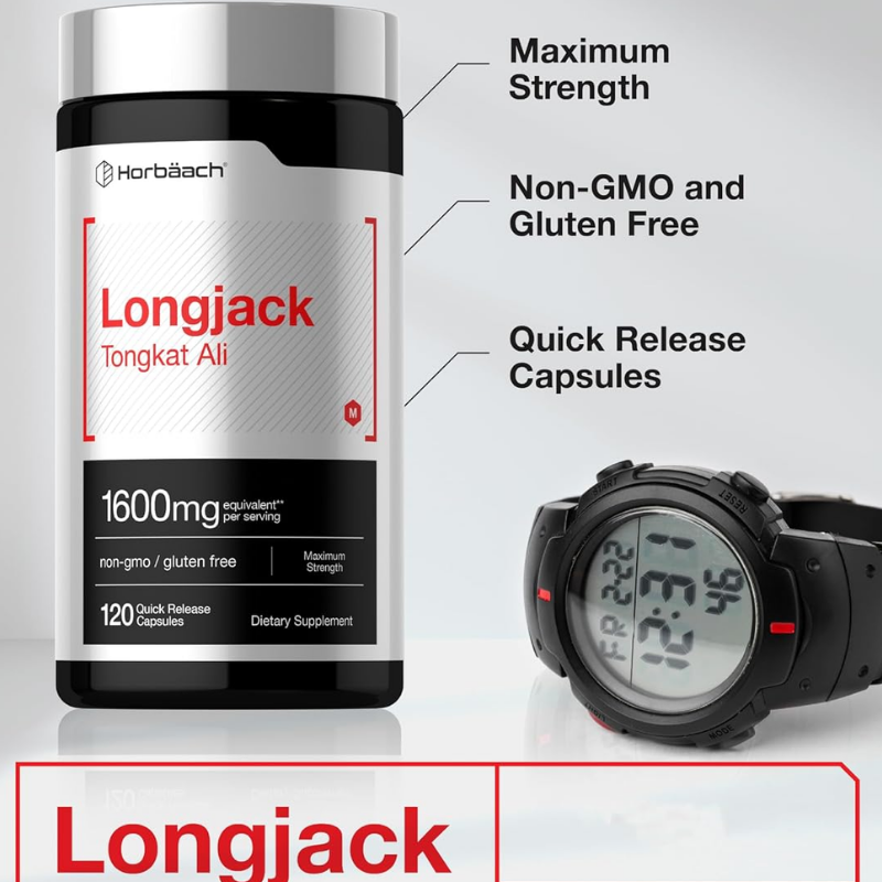 Horbäach Longjack Tongkat Ali for Men 120 Capsules