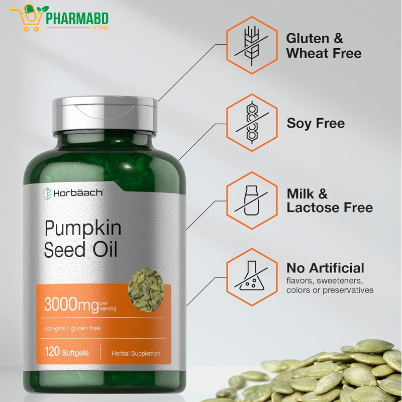 Horbäach Pumpkin Seed Oil 3000 mg 120 Softgel