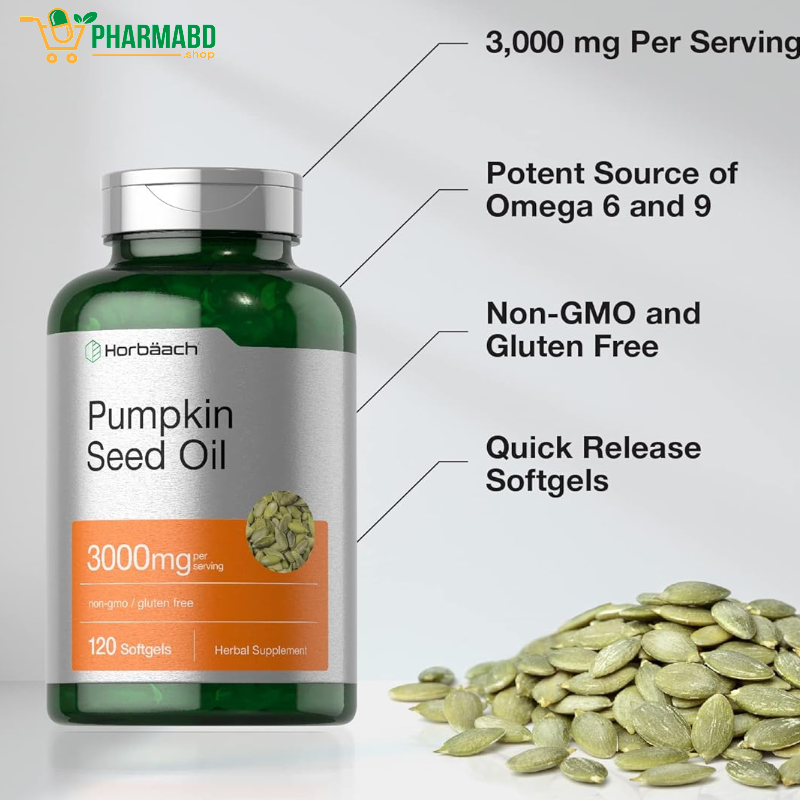 Horbäach Pumpkin Seed Oil 3000 mg 120 Softgel